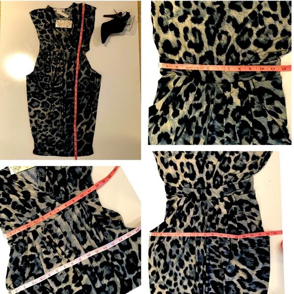 New Jus d’Orange Paris Leopard Print Tulip Dress with Pockets Made In Fr… NWT - Picture 14 of 14